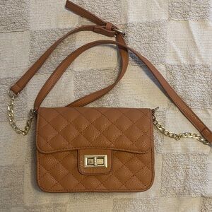 Quilted Tan Crossbody Bag